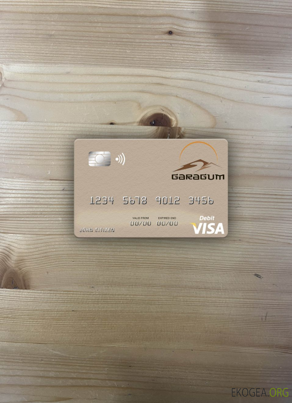 Turkménistan Garagum IJSB visa carte de débit photolook , avant